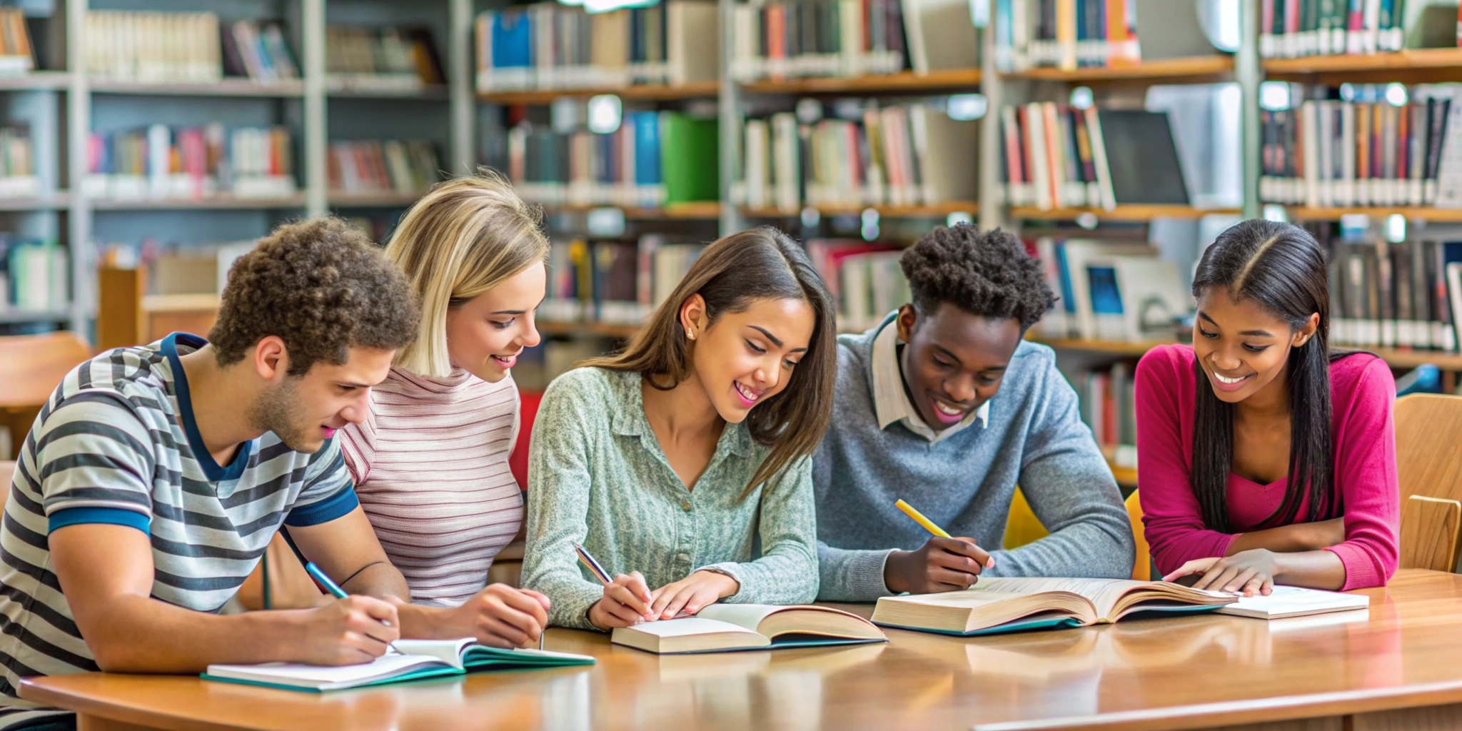 Students studying